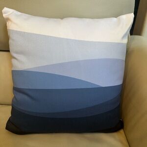 Blue and White Gradient Throw Pillow